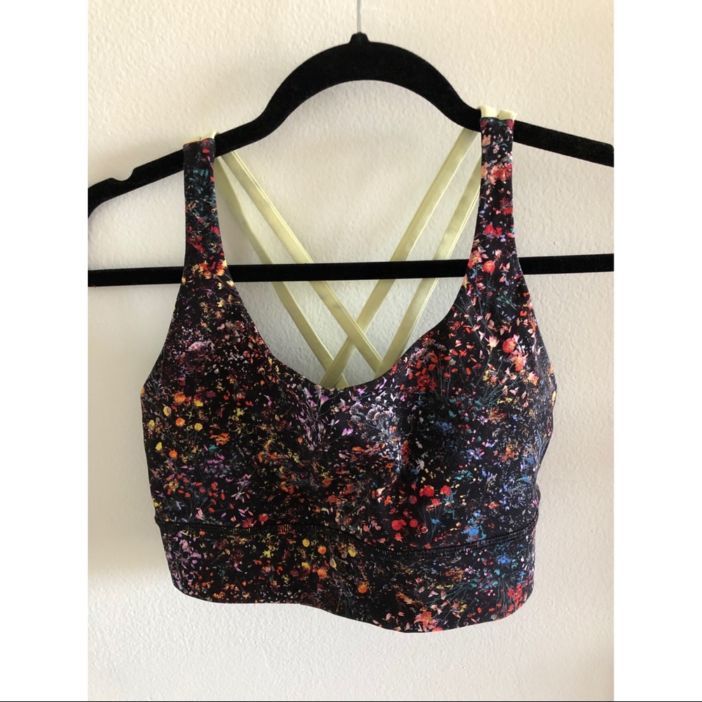 lululemon energy bra long line floral